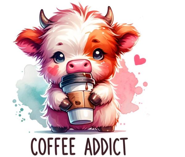Heat transfers Iron on stickers  highland cow 361 for Tshirts Iron on Decal Patches Stickers Clothes Hat Pillows DIY Crafts
