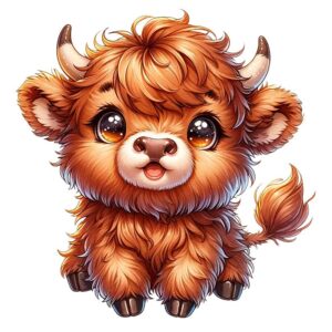 Heat transfers Iron on stickers  highland cow 364 for Tshirts Iron on Decal Patches Stickers Clothes Hat Pillows DIY Crafts