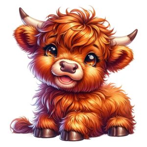 Heat transfers Iron on stickers  highland cow 365 for Tshirts Iron on Decal Patches Stickers Clothes Hat Pillows DIY Crafts