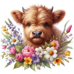 Heat transfers Iron on stickers  highland cow 37 for Tshirts Iron on Decal Patches Stickers Clothes Hat Pillows DIY Crafts