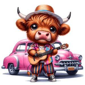 Heat transfers Iron on stickers  highland cow 374 for Tshirts Iron on Decal Patches Stickers Clothes Hat Pillows DIY Crafts