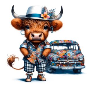 Heat transfers Iron on stickers  highland cow 376 for Tshirts Iron on Decal Patches Stickers Clothes Hat Pillows DIY Crafts