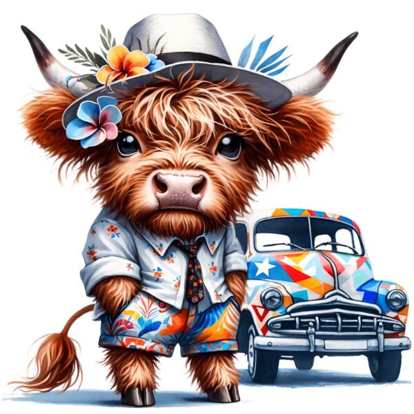 Heat transfers Iron on stickers  highland cow 377 for Tshirts Iron on Decal Patches Stickers Clothes Hat Pillows DIY Crafts
