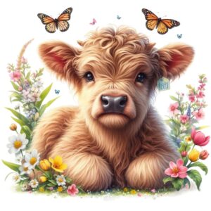 Heat transfers Iron on stickers  highland cow 38 for Tshirts Iron on Decal Patches Stickers Clothes Hat Pillows DIY Crafts