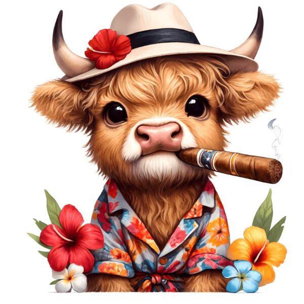 Heat transfers Iron on stickers  highland cow 381 for Tshirts Iron on Decal Patches Stickers Clothes Hat Pillows DIY Crafts