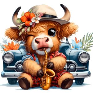 Heat transfers Iron on stickers  highland cow 382 for Tshirts Iron on Decal Patches Stickers Clothes Hat Pillows DIY Crafts
