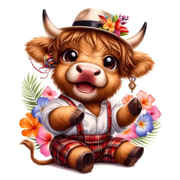 Heat transfers Iron on stickers  highland cow 385 for Tshirts Iron on Decal Patches Stickers Clothes Hat Pillows DIY Crafts