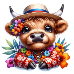 Heat transfers Iron on stickers  highland cow 388 for Tshirts Iron on Decal Patches Stickers Clothes Hat Pillows DIY Crafts
