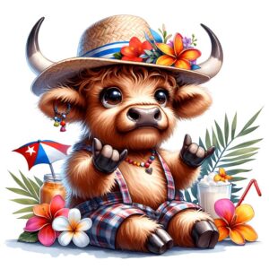 Heat transfers Iron on stickers  highland cow 389 for Tshirts Iron on Decal Patches Stickers Clothes Hat Pillows DIY Crafts