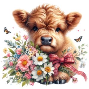 Heat transfers Iron on stickers  highland cow 39 for Tshirts Iron on Decal Patches Stickers Clothes Hat Pillows DIY Crafts