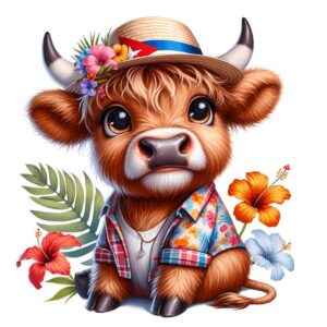 Heat transfers Iron on stickers  highland cow 391 for Tshirts Iron on Decal Patches Stickers Clothes Hat Pillows DIY Crafts