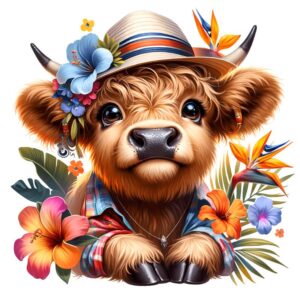 Heat transfers Iron on stickers  highland cow 392 for Tshirts Iron on Decal Patches Stickers Clothes Hat Pillows DIY Crafts