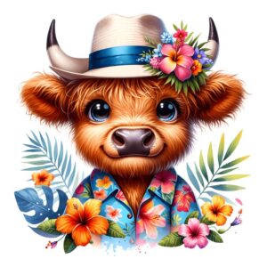 Heat transfers Iron on stickers  highland cow 395 for Tshirts Iron on Decal Patches Stickers Clothes Hat Pillows DIY Crafts