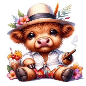 Heat transfers Iron on stickers  highland cow 396 for Tshirts Iron on Decal Patches Stickers Clothes Hat Pillows DIY Crafts