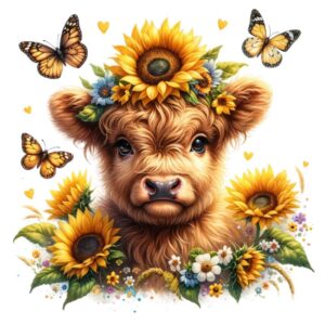 Heat transfers Iron on stickers  highland cow 4 for Tshirts Iron on Decal Patches Stickers Clothes Hat Pillows DIY Crafts