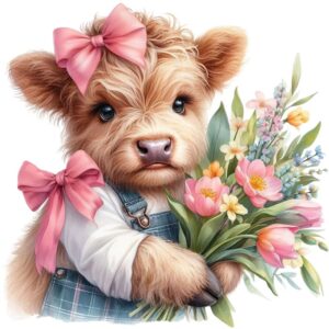 Heat transfers Iron on stickers  highland cow 40 for Tshirts Iron on Decal Patches Stickers Clothes Hat Pillows DIY Crafts