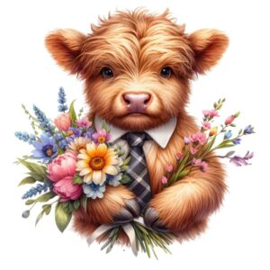 Heat transfers Iron on stickers  highland cow 41 for Tshirts Iron on Decal Patches Stickers Clothes Hat Pillows DIY Crafts