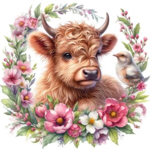 Heat transfers Iron on stickers  highland cow 42 for Tshirts Iron on Decal Patches Stickers Clothes Hat Pillows DIY Crafts