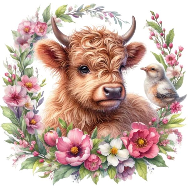 Heat transfers Iron on stickers  highland cow 42 for Tshirts Iron on Decal Patches Stickers Clothes Hat Pillows DIY Crafts