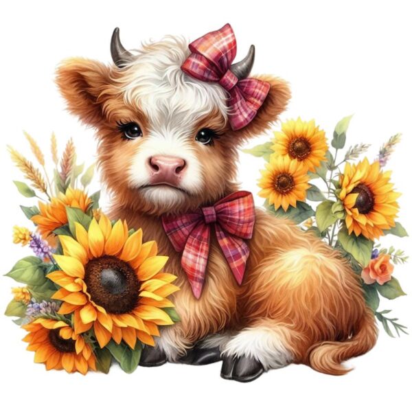 Heat transfers Iron on stickers  highland cow 422 for Tshirts Iron on Decal Patches Stickers Clothes Hat Pillows DIY Crafts