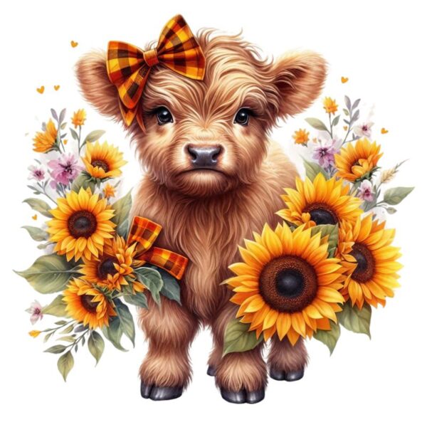 Heat transfers Iron on stickers  highland cow 423 for Tshirts Iron on Decal Patches Stickers Clothes Hat Pillows DIY Crafts