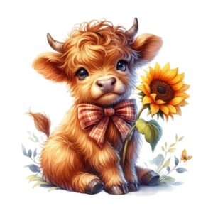 Heat transfers Iron on stickers  highland cow 425 for Tshirts Iron on Decal Patches Stickers Clothes Hat Pillows DIY Crafts