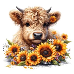 Heat transfers Iron on stickers  highland cow 427 for Tshirts Iron on Decal Patches Stickers Clothes Hat Pillows DIY Crafts