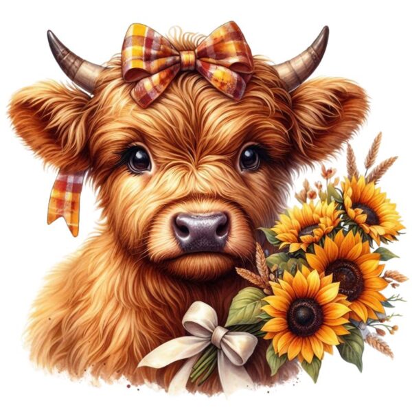 Heat transfers Iron on stickers  highland cow 439 for Tshirts Iron on Decal Patches Stickers Clothes Hat Pillows DIY Crafts