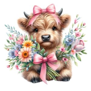 Heat transfers Iron on stickers  highland cow 45 for Tshirts Iron on Decal Patches Stickers Clothes Hat Pillows DIY Crafts