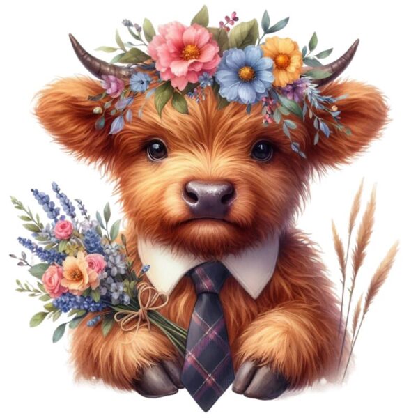 Heat transfers Iron on stickers  highland cow 46 for Tshirts Iron on Decal Patches Stickers Clothes Hat Pillows DIY Crafts