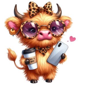 Heat transfers Iron on stickers  highland cow 464 for Tshirts Iron on Decal Patches Stickers Clothes Hat Pillows DIY Crafts