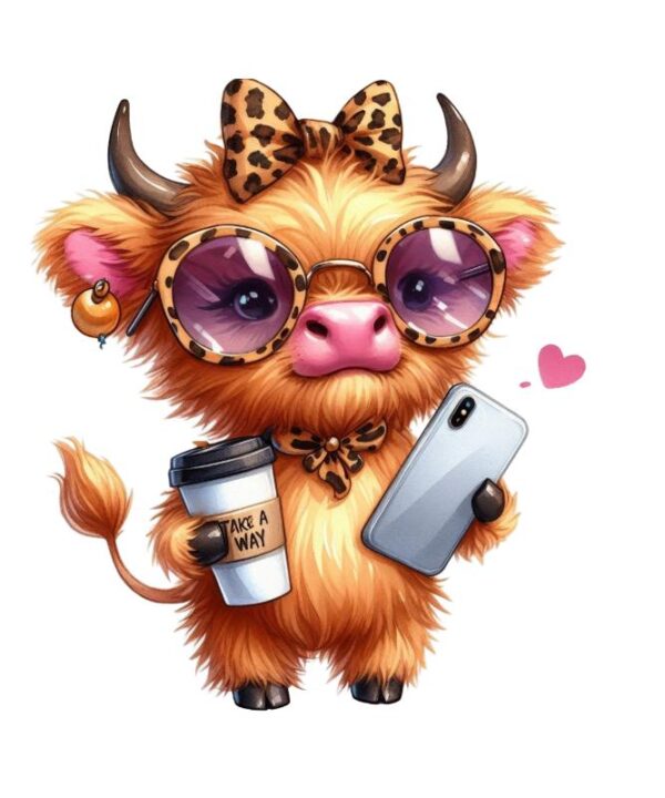 Heat transfers Iron on stickers  highland cow 464 for Tshirts Iron on Decal Patches Stickers Clothes Hat Pillows DIY Crafts