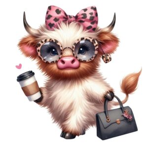 Heat transfers Iron on stickers  highland cow 468 for Tshirts Iron on Decal Patches Stickers Clothes Hat Pillows DIY Crafts
