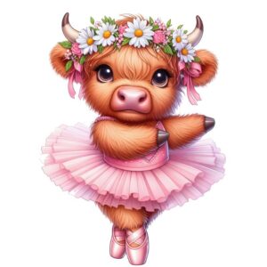 Heat transfers Iron on stickers  highland cow 476 for Tshirts Iron on Decal Patches Stickers Clothes Hat Pillows DIY Crafts