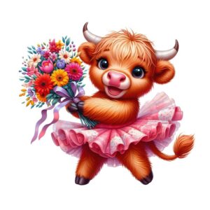 Heat transfers Iron on stickers  highland cow 478 for Tshirts Iron on Decal Patches Stickers Clothes Hat Pillows DIY Crafts