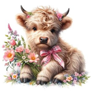 Heat transfers Iron on stickers  highland cow 48 for Tshirts Iron on Decal Patches Stickers Clothes Hat Pillows DIY Crafts