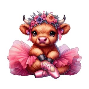 Heat transfers Iron on stickers  highland cow 480 for Tshirts Iron on Decal Patches Stickers Clothes Hat Pillows DIY Crafts
