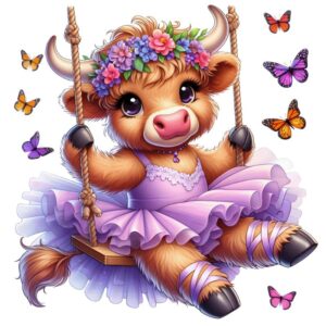 Heat transfers Iron on stickers  highland cow 481 for Tshirts Iron on Decal Patches Stickers Clothes Hat Pillows DIY Crafts