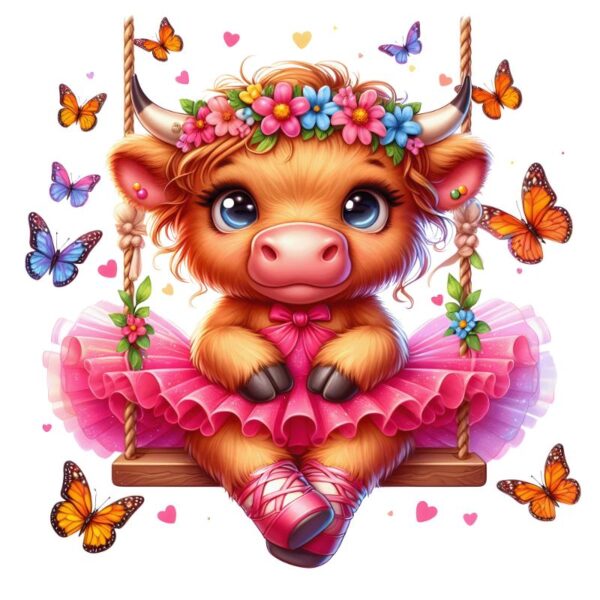 Heat transfers Iron on stickers  highland cow 482 for Tshirts Iron on Decal Patches Stickers Clothes Hat Pillows DIY Crafts