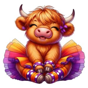 Heat transfers Iron on stickers  highland cow 487 for Tshirts Iron on Decal Patches Stickers Clothes Hat Pillows DIY Crafts