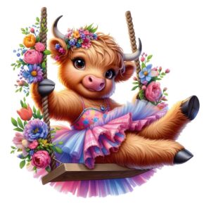 Heat transfers Iron on stickers  highland cow 496 for Tshirts Iron on Decal Patches Stickers Clothes Hat Pillows DIY Crafts