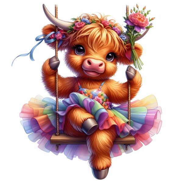 Heat transfers Iron on stickers  highland cow 497 for Tshirts Iron on Decal Patches Stickers Clothes Hat Pillows DIY Crafts