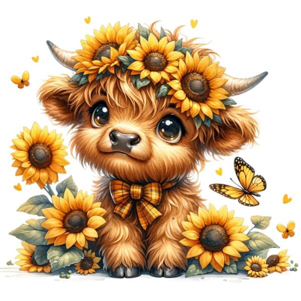 Heat transfers Iron on stickers  highland cow 5 for Tshirts Iron on Decal Patches Stickers Clothes Hat Pillows DIY Crafts