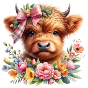 Heat transfers Iron on stickers  highland cow 51 for Tshirts Iron on Decal Patches Stickers Clothes Hat Pillows DIY Crafts