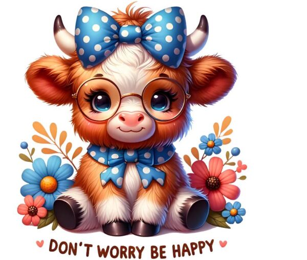 Heat transfers Iron on stickers  highland cow 515 for Tshirts Iron on Decal Patches Stickers Clothes Hat Pillows DIY Crafts