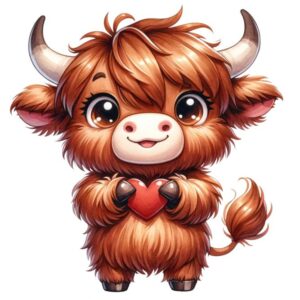 Heat transfers Iron on stickers  highland cow 534 for Tshirts Iron on Decal Patches Stickers Clothes Hat Pillows DIY Crafts