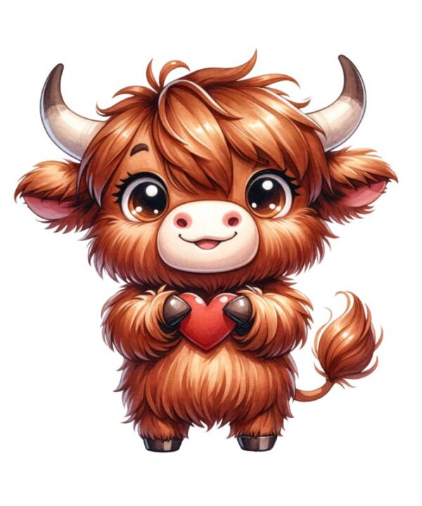 Heat transfers Iron on stickers  highland cow 534 for Tshirts Iron on Decal Patches Stickers Clothes Hat Pillows DIY Crafts