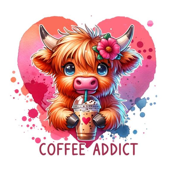 Heat transfers Iron on stickers  highland cow 548 for Tshirts Iron on Decal Patches Stickers Clothes Hat Pillows DIY Crafts
