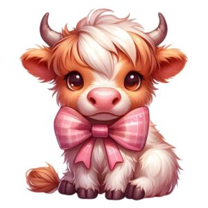 Heat transfers Iron on stickers  highland cow 55 for Tshirts Iron on Decal Patches Stickers Clothes Hat Pillows DIY Crafts