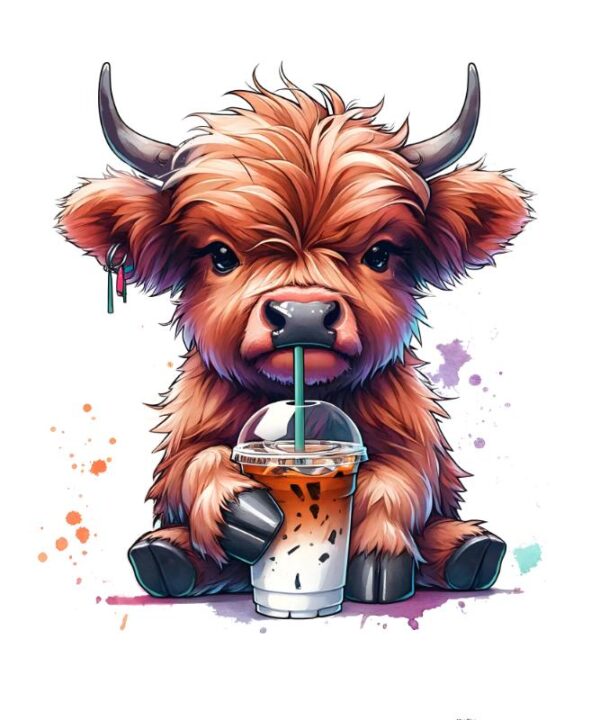 Heat transfers Iron on stickers  highland cow 551 for Tshirts Iron on Decal Patches Stickers Clothes Hat Pillows DIY Crafts
